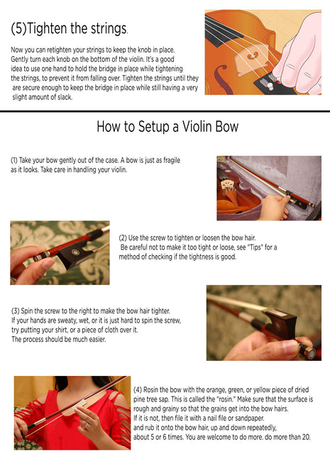 Kadence Vivaldi Acoustic Violin Full Size with Bow, Rosin, Carrying Hard Case,Instrument for Beginners, Adults, Boys, Girls, Children, Kids (4/4, Black) 