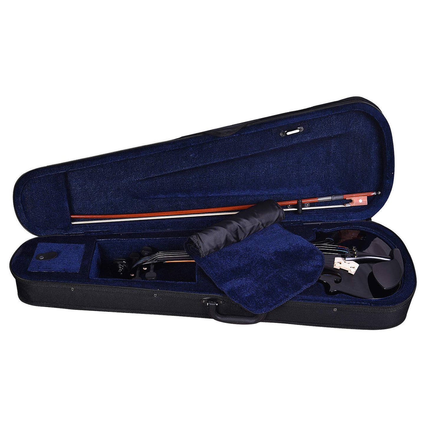 Kadence Vivaldi Acoustic Violin Full Size with Bow, Rosin, Carrying Hard Case,Instrument for Beginners, Adults, Boys, Girls, Children, Kids (4/4, Black) 