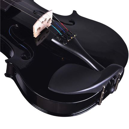 Kadence Vivaldi Acoustic Violin Full Size with Bow, Rosin, Carrying Hard Case,Instrument for Beginners, Adults, Boys, Girls, Children, Kids (4/4, Black) 