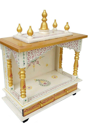Kamdhenu Art and Craft Wooden Temple/Home/Pooja Mandir/Mandap (Gold), 61 cm 