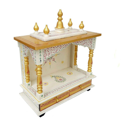 Kamdhenu Art and Craft Wooden Temple/Home/Pooja Mandir/Mandap (Gold), 61 cm 