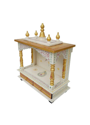 Kamdhenu Art and Craft Wooden Temple/Home/Pooja Mandir/Mandap (Gold), 61 cm 