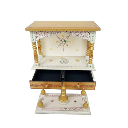 Kamdhenu Art and Craft Wooden Temple/Home/Pooja Mandir/Mandap (Gold), 61 cm 