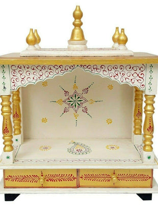 Kamdhenu Art and Craft Wooden Temple/Home/Pooja Mandir/Mandap (Gold), 61 cm 