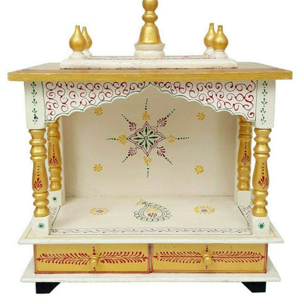 Kamdhenu Art and Craft Wooden Temple/Home/Pooja Mandir/Mandap (Gold), 61 cm 