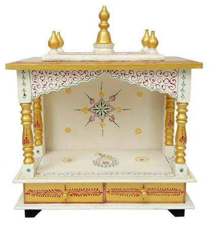 Kamdhenu Art and Craft Wooden Temple/Home/Pooja Mandir/Mandap (Gold), 61 cm 