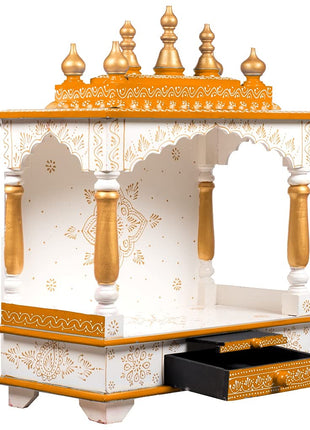 Kamdhenu art and craft Hardwood Wooden Temple/Pooja Mandir for Home (Multicolour), 8.66 Inch 