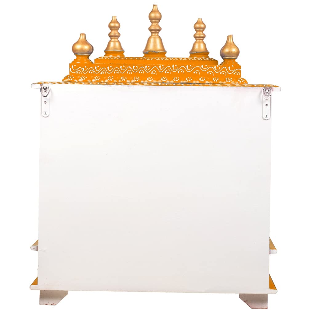 Kamdhenu art and craft Hardwood Wooden Temple/Pooja Mandir for Home (Multicolour), 8.66 Inch 