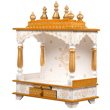 Kamdhenu art and craft Hardwood Wooden Temple/Pooja Mandir for Home (Multicolour), 8.66 Inch 
