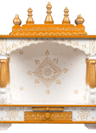 Kamdhenu art and craft Hardwood Wooden Temple/Pooja Mandir for Home (Multicolour), 8.66 Inch 