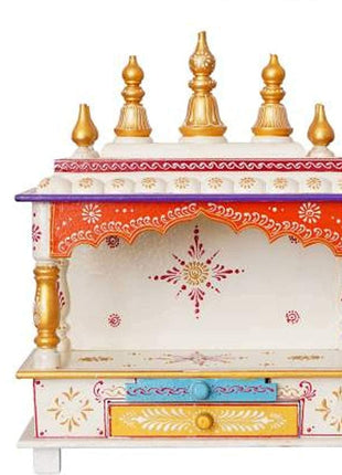 Kamdhenu art and craft Wooden Temple/Home Temple/Pooja Mandir/Pooja Mandap/Temple 