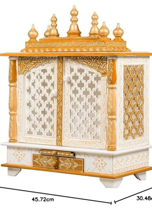 Kamdhenu art and craft Wooden Temple, Pooja Mandir, Pooja Mandap for Home (Red, 18 x 12 x 24 inch) 