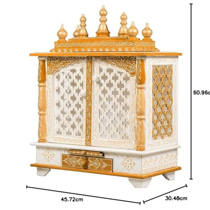 Kamdhenu art and craft Wooden Temple, Pooja Mandir, Pooja Mandap for Home (Red, 18 x 12 x 24 inch) 