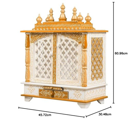 Kamdhenu art and craft Wooden Temple, Pooja Mandir, Pooja Mandap for Home (Red, 18 x 12 x 24 inch) 
