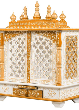 Kamdhenu art and craft Wooden Temple, Pooja Mandir, Pooja Mandap for Home (Red, 18 x 12 x 24 inch) 