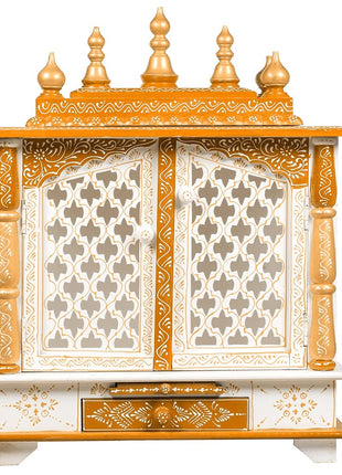 Kamdhenu art and craft Wooden Temple, Pooja Mandir, Pooja Mandap for Home (Red, 18 x 12 x 24 inch) 