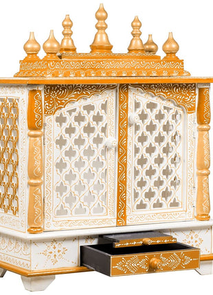 Kamdhenu art and craft Wooden Temple, Pooja Mandir, Pooja Mandap for Home (Red, 18 x 12 x 24 inch) 