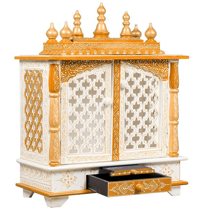 Kamdhenu art and craft Wooden Temple, Pooja Mandir, Pooja Mandap for Home (Red, 18 x 12 x 24 inch) 