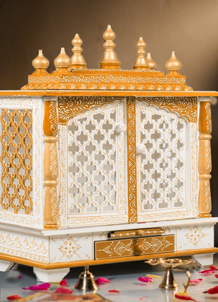 Kamdhenu art and craft Wooden Temple, Pooja Mandir, Pooja Mandap for Home (Red, 18 x 12 x 24 inch) 