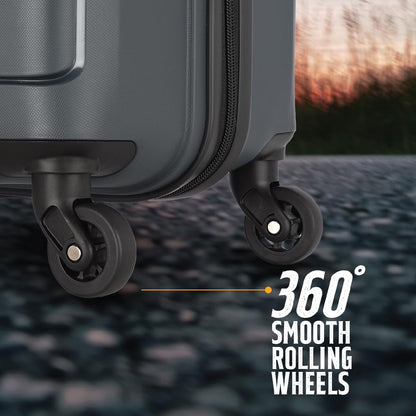 Kamiliant American Tourister Cabin Harrier 56 Cms Small Polypropylene (Pp) Hard Sided 4 Wheeler Spinner Wheels Luggage Suitcase (Grey) 