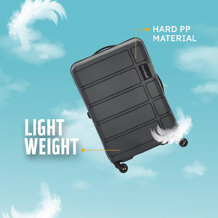 Kamiliant American Tourister Cabin Harrier 56 Cms Small Polypropylene (Pp) Hard Sided 4 Wheeler Spinner Wheels Luggage Suitcase (Grey) 