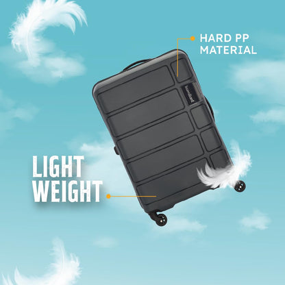 Kamiliant American Tourister Cabin Harrier 56 Cms Small Polypropylene (Pp) Hard Sided 4 Wheeler Spinner Wheels Luggage Suitcase (Grey) 