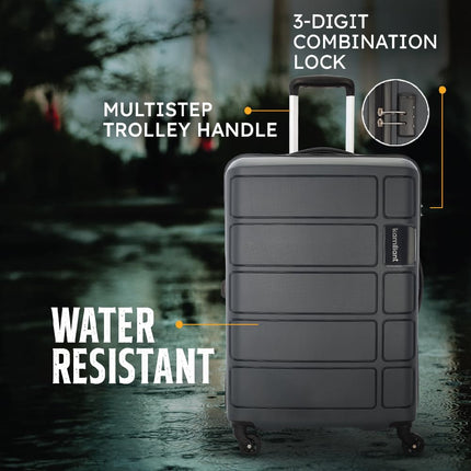 Kamiliant American Tourister Cabin Harrier 56 Cms Small Polypropylene (Pp) Hard Sided 4 Wheeler Spinner Wheels Luggage Suitcase (Grey) 