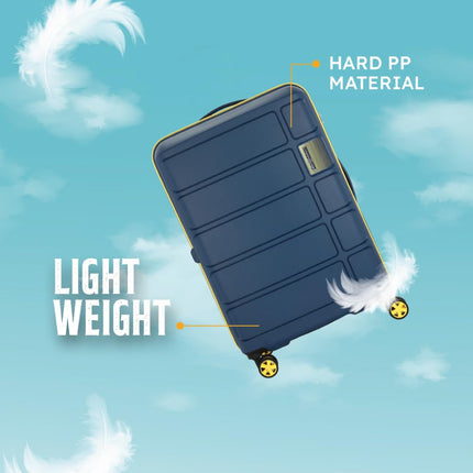 Kamiliant American Tourister Harrier Zing 68 Cms Medium Check-in (Pp) Hard Sided 8 Wheels Spinner Luggage/Suitcase/Trolley Bag (Navy) (Double Wheel), Navy Blue 