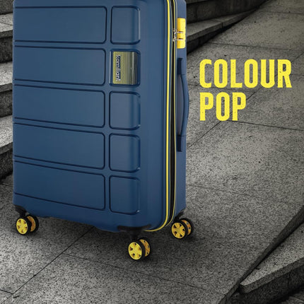 Kamiliant American Tourister Harrier Zing 68 Cms Medium Check-in (Pp) Hard Sided 8 Wheels Spinner Luggage/Suitcase/Trolley Bag (Navy) (Double Wheel), Navy Blue 