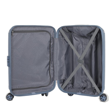 Kamiliant Medium Nexus 3-Piece Luggage Set (Small + + Large) | PP Hard-Shell Trolley with 8 Spinner Wheels & 3-Digit Lock, Trolley Bag/Luggage/Suitcase for Travel for Men and Women-Blue 