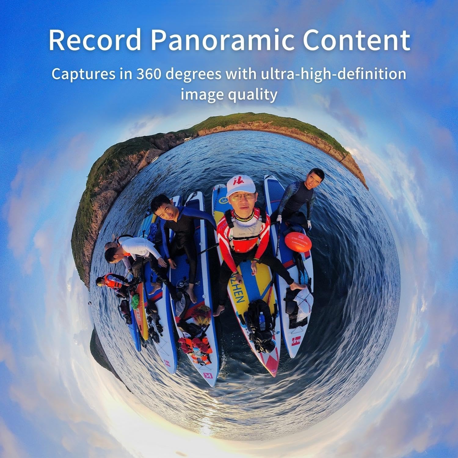 KanDao QooCam3 360° Camera with1.55 Sensor (Dual Battery Bundle) Waterproof Camera, 5.7K Wide-Angle with Lens Cover, Realtime Editing, 5X Stabilization for Sports, Outdoor, Travel 