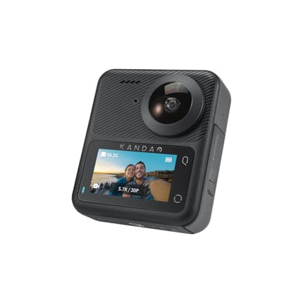 KanDao QooCam3 360° Camera with1.55 Sensor (Dual Battery Bundle) Waterproof Camera, 5.7K Wide-Angle with Lens Cover, Realtime Editing, 5X Stabilization for Sports, Outdoor, Travel 