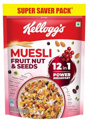 Kellogg's Muesli Fruit Nut And Seeds 750G 12 In 1 Breakfast Multigrain Cereal 