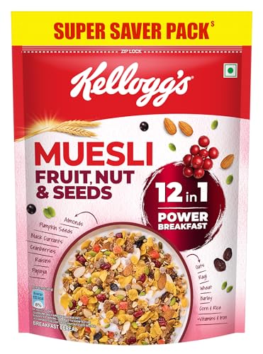 Kellogg's Muesli Fruit Nut And Seeds 750G 12 In 1 Breakfast Multigrain Cereal