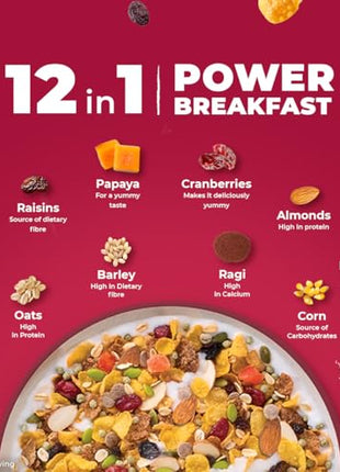 Kellogg's Muesli Fruit Nut And Seeds 750G 12 In 1 Breakfast Multigrain Cereal 