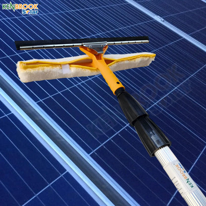 Kenbrook Solar 6 Meters Long Solar Panel Cleaning Mop with Microfiber, Wiper, & Adjustable Telescopic Extension Pole 2 to 6 Meters, Multipurpose for Solar Panels, Glass, and Home Cleaning (6 Meter) 