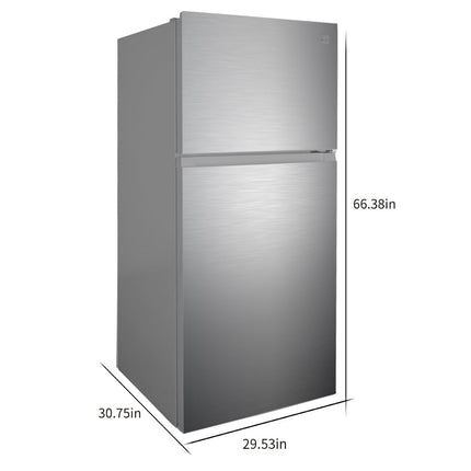 Kenmore 30 in. 18.2 cu. ft. Capacity Refrigerator/Freezer with Adjustable Glass Shelving, Humidity Control Crispers, Gallon Door Bins, ENERGY STAR Certified, Fingerprint Resistant Stainless Steel 