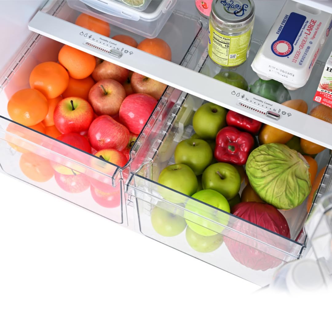 Kenmore 30 in. 18.2 cu. ft. Capacity Refrigerator/Freezer with Adjustable Glass Shelving, Humidity Control Crispers, Gallon Door Bins, ENERGY STAR Certified, Fingerprint Resistant Stainless Steel 