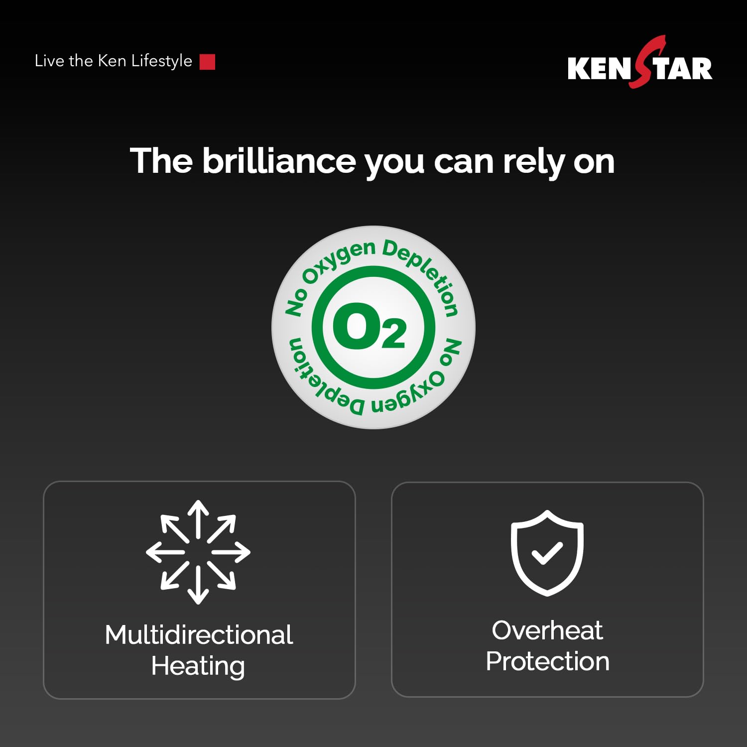 Kenstar Luxora 2900W 13-Fin Oil Filled Room Heater with 400W PTC Fan Heater | 3 Heat Settings | Adjustable Thermostat | Tip-Over Safety | Castor Wheels | 2-Year Warranty (Black & Gold) 