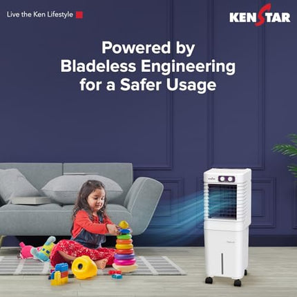 Kenstar PULSE HC 20 Portable/Room/Personal Air Cooler For Home| Honeycomb Pad |High Speed Fan |15 Ft Powerful Air Throw|Inverter compatible |Portable Cooler-Room|1-Yr Product Warranty|White & Purple 