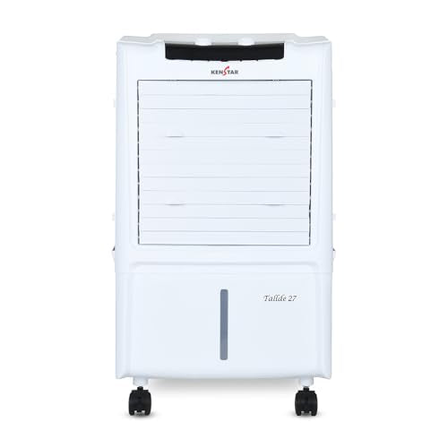 Kenstar TallDe HC 27 L Room/Personal Air Cooler For Home| Honeycomb Pad |High Speed Fan |35 Ft Powerful Air Throw|Inverter compatible |Portable Cooler-Room|1-Yr Product Warranty|White & Black