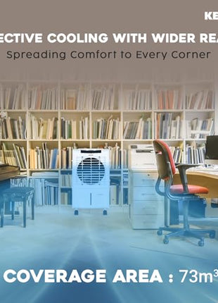 Kenstar TallDe HC 27 L Room/Personal Air Cooler For Home| Honeycomb Pad |High Speed Fan |35 Ft Powerful Air Throw|Inverter compatible |Portable Cooler-Room|1-Yr Product Warranty|White & Black 
