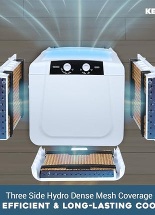 Kenstar TallDe HC 27 L Room/Personal Air Cooler For Home| Honeycomb Pad |High Speed Fan |35 Ft Powerful Air Throw|Inverter compatible |Portable Cooler-Room|1-Yr Product Warranty|White & Black 