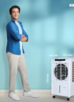 Kenstar TallDe HC 27 L Room/Personal Air Cooler For Home| Honeycomb Pad |High Speed Fan |35 Ft Powerful Air Throw|Inverter compatible |Portable Cooler-Room|1-Yr Product Warranty|White & Black 