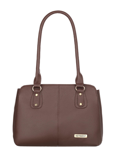 Keywest Women's Vegan Leather Penguin Handbag Shoulder Bag Ladies Purse (Brown) (Large) 