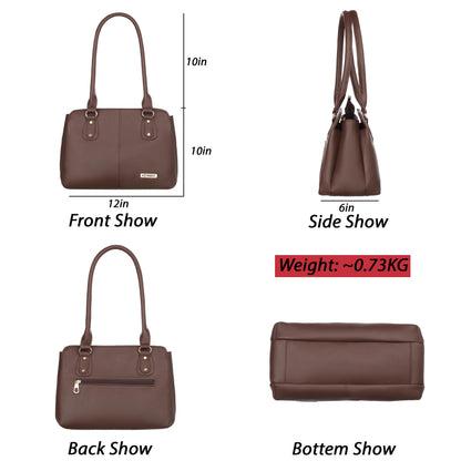 Keywest Women's Vegan Leather Penguin Handbag Shoulder Bag Ladies Purse (Brown) (Large) 