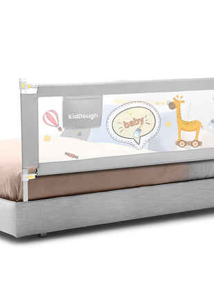 KidDough Bed Rail Guard for Kids Safety 6ft - 1 Side, Grey | Bed Rail for Baby Safety, Adjustable Height, Foldable Safeguard for Baby Proofing 