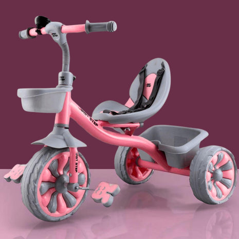 Kids First Step Trike Cycle for Kids Cycle 2-5 Years | Tricycles for Boy&Girl | Multicolor Baby Cycle, Bicycle for Kids, Bike for Kids with Durable EVA Wheels | Bell & Basket for Toys (Pink) 