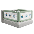 Kids Station Foldable Baby Bed Rail Guard for Child Safety - 28 Levels of Adjustable Height - Safeguard for Baby Proofing - Child Safety Product - 6.6ftx6ftx6.6ft or 200x180x200cm (3 Sides, Green) 
