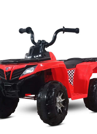 Kidsmate ATV Raider Electric Car for Kids | Battery Operated Cars for Kids with 6V Battery, LED Lights Bluetooth & USB Multimedia | Forward & Backward 4 Wheels Ride on Toy for Age 2-5 Yrs - Black/Red 